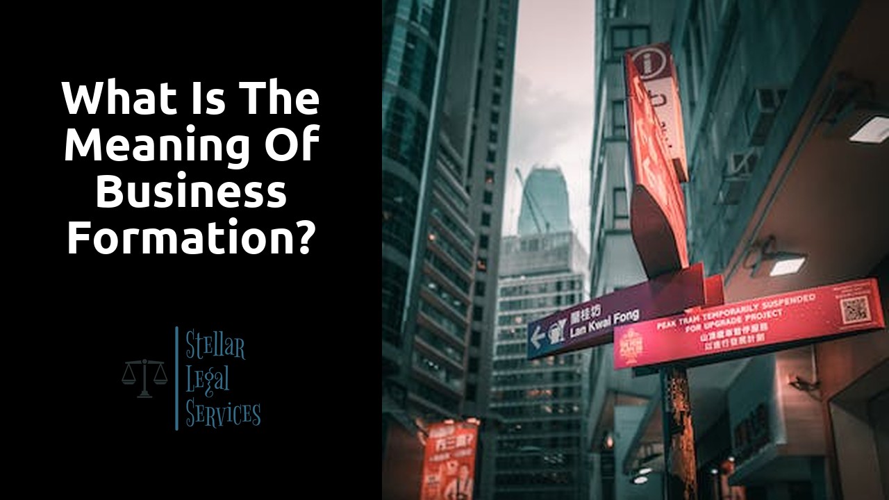 What is the meaning of business formation?